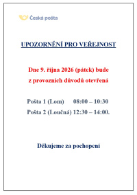 Provoz pošt partner Provoz pošt partner